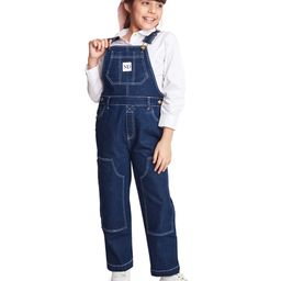 Olele Raw Cotton Denim Sleeveless ND Patch Detailed Carpenter Style Dungaree - Blue-image-10