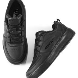 Skechers Lace Up School Shoes Solid Colour - Black-image-7