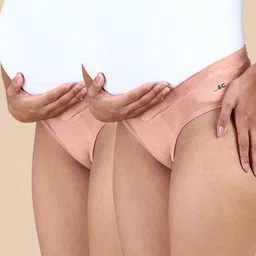 &Circus Modal Pack Of 2 Solid Low Rise Maternity Comfort Panty - Peach-picture-28