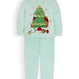 Cherry Crumble By Nitt Hyman Knit Full Sleeves Animals & Tree Patch Detailed Winter Night Suit Set - Mint-picture-38