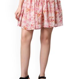 Moda Rapido Women Printed Mini Flared Skirt-image-86