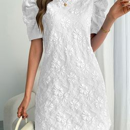 all about you Women Floral Print Puff Sleeves A-Line Dress-image-35
