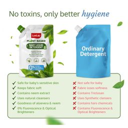 luv lap LuvLap Plant-Based Baby Liquid Laundry Detergent Refill Pack - 1000 ml image 2