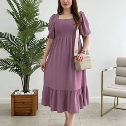 STARWORD Women Peter Pan Collar Crepe Fit & Flare Dress-image-24