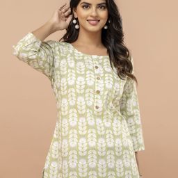 FERANOID Floral Printed Pure Cotton Kurti-picture-26