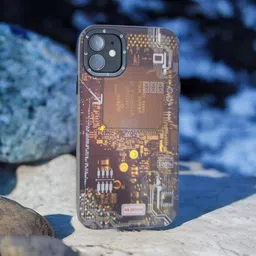 CASE CREATION Abstract Circuit Printed Impact Resistant iPhone 14 Pro Back Case image 3