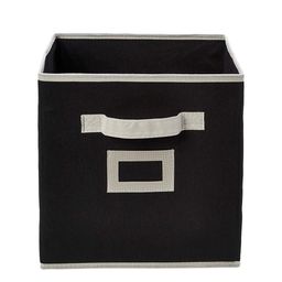 Kuber Industries Set Of 4 Black Solid Large Foldable Storage Boxes With Handle Replacement Drawer image 3
