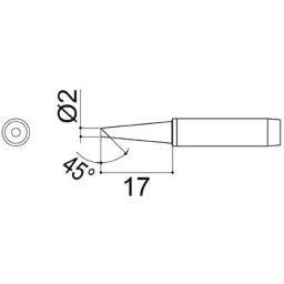 Hakko Soldering Iron Tip 2BCZ Type For C1143, C1144, 900M, 900M-ESD, 933-1, 933-2, No951-01, 900M-T-2BCZ (10) (Set of 10)-15