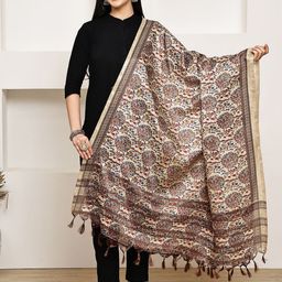 LOOM LEGACY Printed Dupatta with Zari image 4