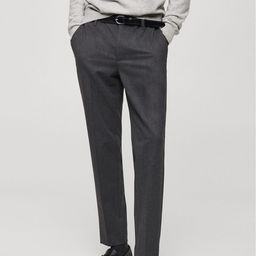 MANGO MAN Slim Fit Flannel Trousers-image-99