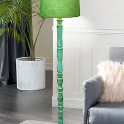 Homesake Green & Blue Textured Wood FloorLamp-23