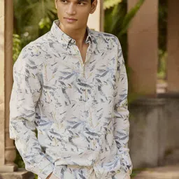 Andamen Men Premium Regular Fit Floral Printed Button-Down Collar Casual Shirt-image-20