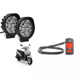 Cartronics 9 Round Cap LED Fog Light With On/Off Switch for Honda Activa 4 G (Set of 2 Pcs)-10