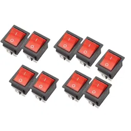 Kamkon 16 A/20 A DPST 4 Terminals Rocker Boat Switch Indicator Red (Pack of 9)-20