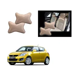 Auto Pearl Beige Designer Car Neck Rest Pillow Compatible for Maruti Suzuki Swift Type 4-0