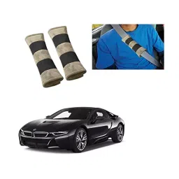 Auto Pearl Seat Belt Cushion (Pack of 2, Beige and Black) Compatible for BMW i8-picture-24