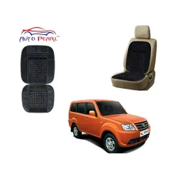 Auto Pearl Car Wooden Bead Seat Cushion with Grey Velvet Border Compatible for Grande Dicor - 2 Pcs-image-62