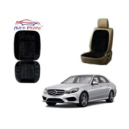 Auto Pearl Car Wooden Bead Seat Cushion with Black Velvet Border Compatible for E350 - Set of 2 Pcs-image-80