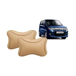 Auto Pearl Beige Dots CV Car Neck Rest Pillow Compatible for Maruti Suzuki WagonR 2017-21