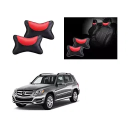 Auto Pearl Black and Red Designer Car Neck Rest Pillow Compatible for Mercedes Benz GL Class-image-47