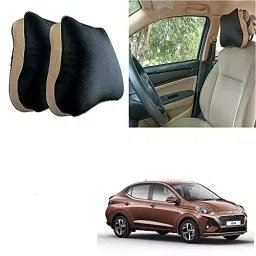 Auto Pearl Set of 2 Pcs Car Seat Neck Pillow, Headrest Cushion Compatible for Aura-34