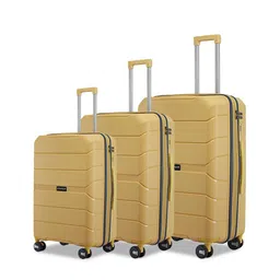 Provogue Cascade Set Of 3 Coral Textured Hard-Sided Cabin Medium & Large Trolley Bag-10