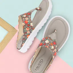 FAUSTO Women Grey Open Toe Flats-image-87