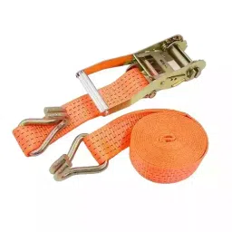 GENERIC 50 mm x 6 m Polyester Ratchet Lashing Belt With Double J Hook 3000 Kg (3 Ton) Load Capacity Orange, 3T-5