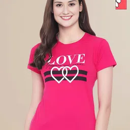 Mast & Harbour Women Typography 2 Printed Applique T-shirt-image-87