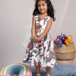 BAESD Floral Print Applique A-Line Dress-image-96