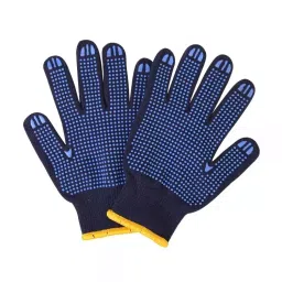 BRALA Cotton and Polyester Safety Gloves Blue Dottted Color, M Size, 10 Gauge (Pack of 100 Pair)-image-15