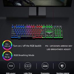 offbeat Offbeat® - Slayer RGB Backlit Mechanical Feel Like Wired Gaming Keyboard 19 Anti Ghost Keys and 3200 DPI Gaming 6D Button Mouse Combo, for Computer, Laptop, PC image 2