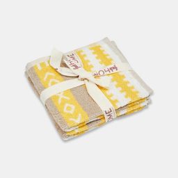 Fabindia Haseena Yellow & White 2 Pieces Printed Cotton 570 GSM Bath Towels-picture-30
