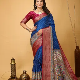 KALINI Ethnic Motifs Woven Design Zari Saree-46