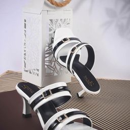 Froh Feet Women Colourblocked Embellished Kitten Heels Sandals-image-53