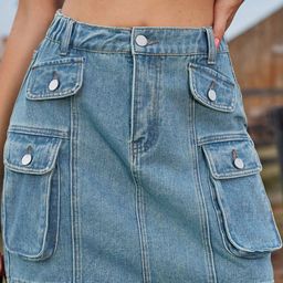 StyleCast Denim Straight Mini Skirt-picture-20