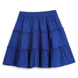 Chuppan Chupai Solid Tiered Skirt - Royal Blue-picture-33