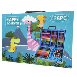 Oskart Sapphire Creations: 128-Piece Portable Art Set in Briefcase - Perfect for Kids and Adults Includes Blue Markers -Chalks -Pencils -and Paints for Endless Artistic Adventures (blue) (Assorted Print)-picture-3