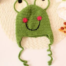 Woonie Crochet Handmade Frog Cap - Green-image-84