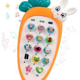 Toyshine Interactive Musical Baby Phone Toy for Kids 14 Buttons and Functions Musical Melodies Animal Sounds and Number Learning Orange-18