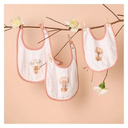 CUGO Bamboo Cotton Muslin Bibs - Hot Air Balloon (Pack of 3)-picture-11