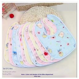 Numum Baby Waterproof Cotton Feeding Bibs Apron Reusable Durable Long Lasting for Babies Girls Boys Drool Bibs with Snaps Set( Pack of 3) (Color and design may vary)-8