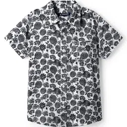 Pine Kids Viscose Woven Half Sleeves Shirt With Floral Print - White-picture-45