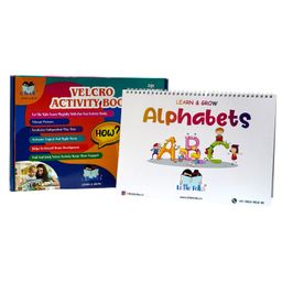 Alphabets Book|Pull N Stick Velcro |Phonics Book Activity|English,10 pages -80+ reusable stickers|montessori Toy|Play N learn letters,objects|Educational Book|Age 1-5 years - English-0