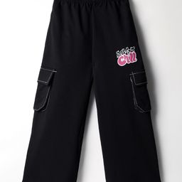 Pine Kids Knit Full Length Lounge Pant With Just Chill Print - Black-image-20