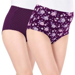 Bella Mama Cotton Elastane High Coverage Floral Print Panty Set Pack Of 2 (Colour May Vary)-picture-43