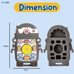 FunBlast Robot Shaped Silicone Teether Toy for BabiesPack of 1 Grey image 3