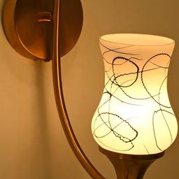 SOMIL White & Black Printed Glass Cylinder Shaped Wall Lamp-image-64