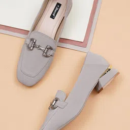 Sherrif Shoes Women Embellished Block Pumps with Buckles-14