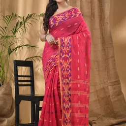 DESH BIDESH Floral Woven Design Taant Saree-image-59